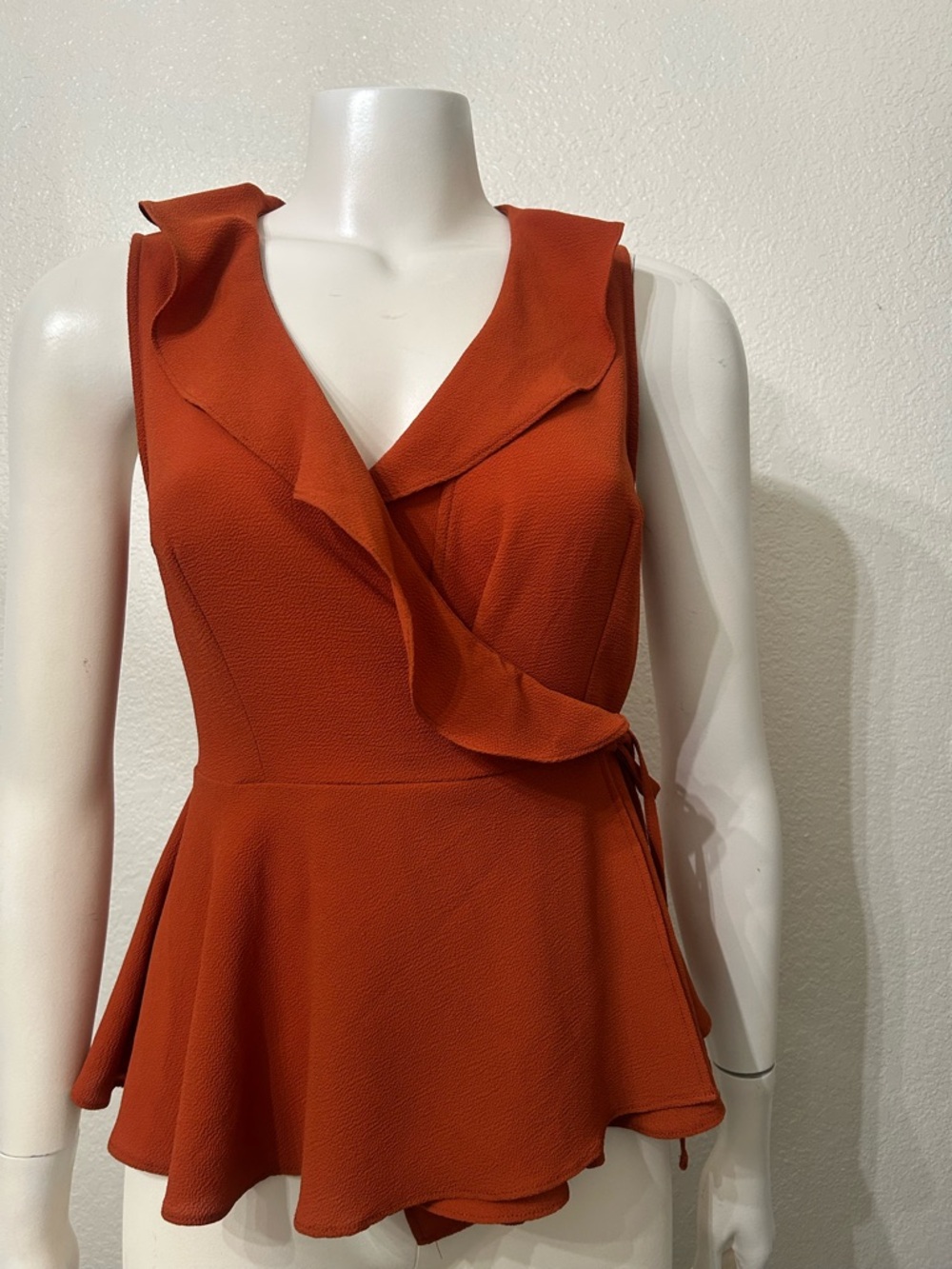Forever 21 Sleeveless Ruffle Wrap Peplum Top